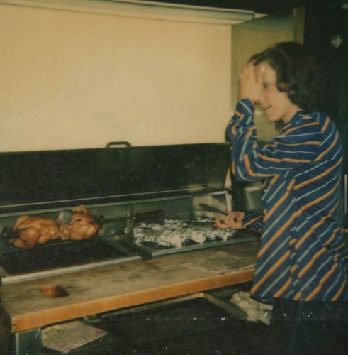 1970s woman cooking - cooking, rotisserie